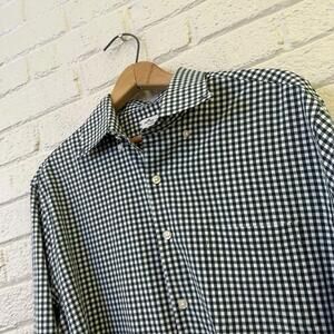 Peter Millar Summer Comfort Shirt Mens Large‎ White Black Check Long Sleeve